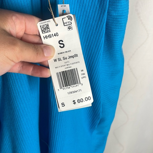 New Adidas Blue SL SU Studio Lounge Tank Jump Suit sz. small - Picture 11 of 11
